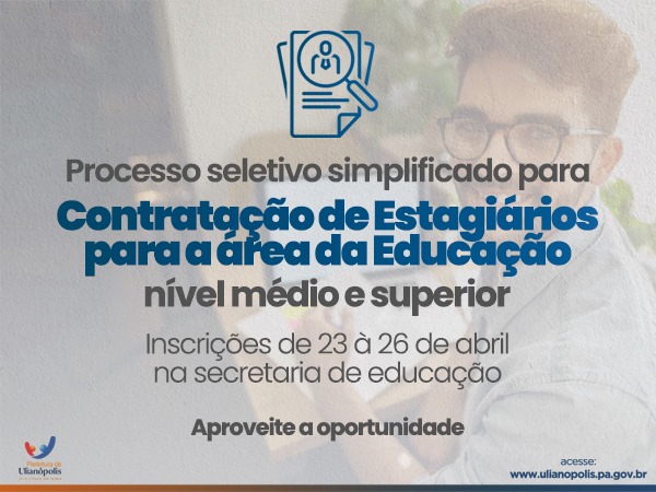 INSCRIÇÕES ABERTAS PARA PSS, DESTINADO A ESTUDANTES DE NÍVEL MÉDIO E SUPERIOR.